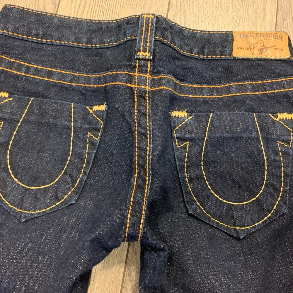 True Religion Straight Leg Dark Blue Denim Jeans - Picture 8 of 14